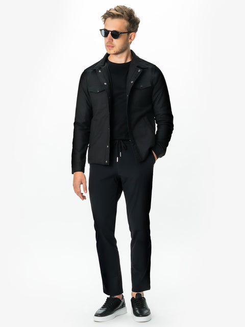 Geaca Office Barbati Neagra Sezon Toamna Design Safari BMan0225 (2)