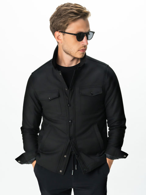 Geaca Office Barbati Neagra Sezon Toamna Design Safari BMan0225 (1)