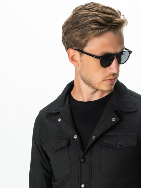 Geaca Office Barbati Neagra Sezon Toamna Design Safari BMan0225 (7)