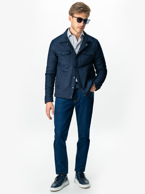 Camasa Bumbac Bărbați Office Alba În Dungi Subtiri Albastru Bleumarin Smart Casual & Eleganta BMan0015 (7)