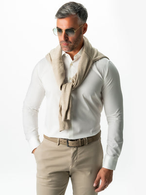 Camasa Barbati Eleganta Alba 100% Bumbac All Season Bman0030