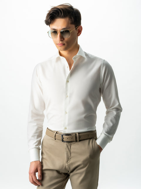 Camasa Barbati Smart Casual & Office Alba Corporate 100% Bumbac Usor De Calcat All Season Bman0031 (3)