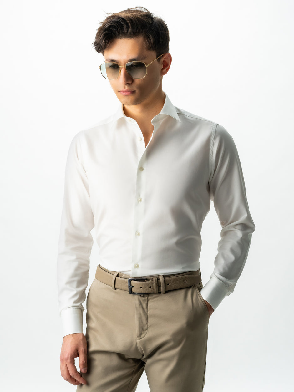 Camasa Barbati Smart Casual & Office Alba Corporate 100% Bumbac Usor De Calcat All Season Bman0031 (3)