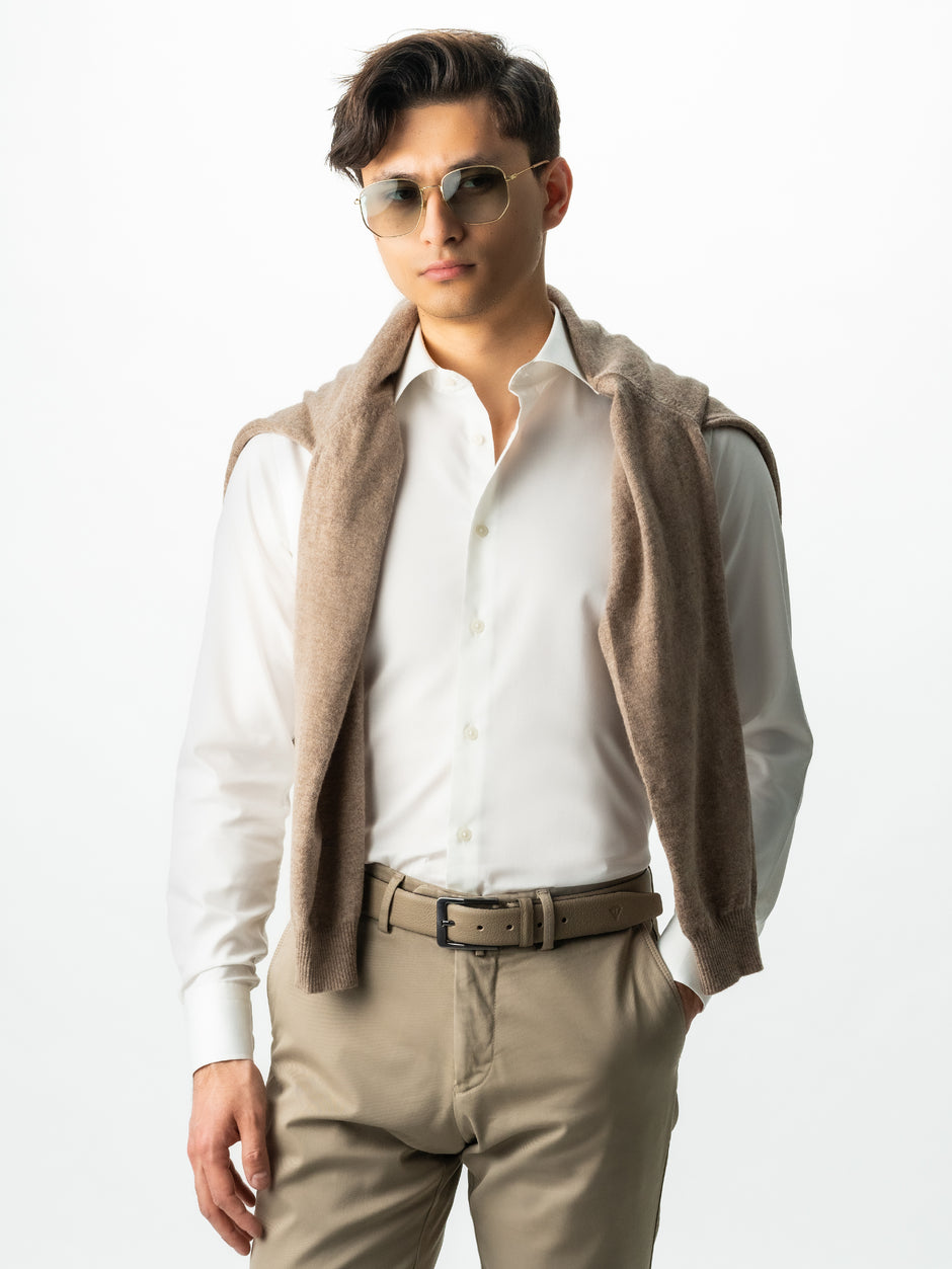 Camasa Barbati Smart Casual & Office Alba Corporate 100% Bumbac Usor De Calcat All Season Bman0031 (1)