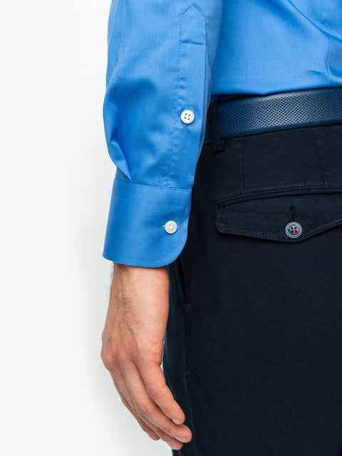 Camasa Barbati Smart Casual & Office Albastru Corporate 100% Bumbac Usor De Calcat All Season Bman0030 (6)