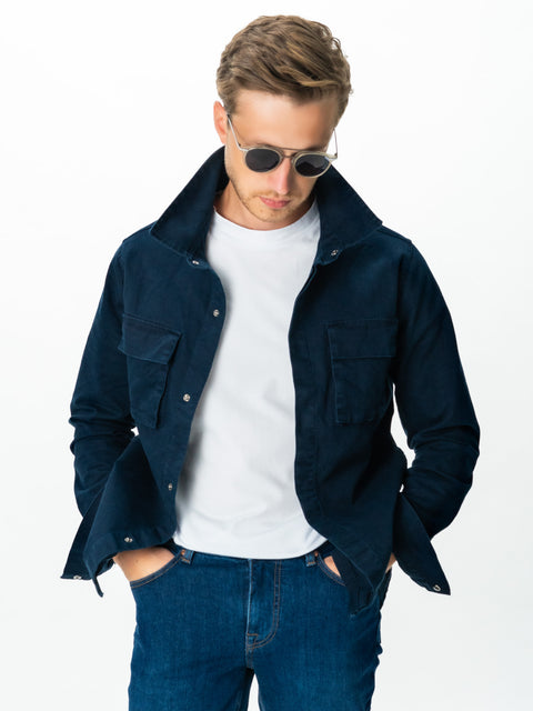 Jacheta Barbati Albastru Bleumarin Tip Overshirt Toamna-Iarna BMan0228 (5)