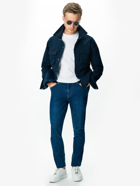 Jacheta Barbati Albastru Bleumarin Tip Overshirt Toamna-Iarna BMan0228 (2)