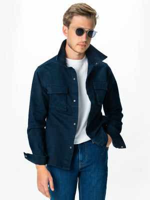 Jacheta Barbati Albastru Bleumarin Tip Overshirt Toamna-Iarna BMan0228