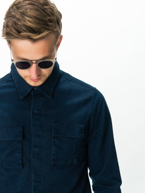 Jacheta Barbati Albastru Bleumarin Tip Overshirt Toamna-Iarna BMan0228 (7)