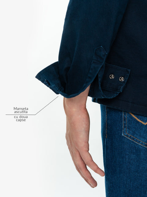 Jacheta Barbati Albastru Bleumarin Tip Overshirt Toamna-Iarna BMan0228 (4)