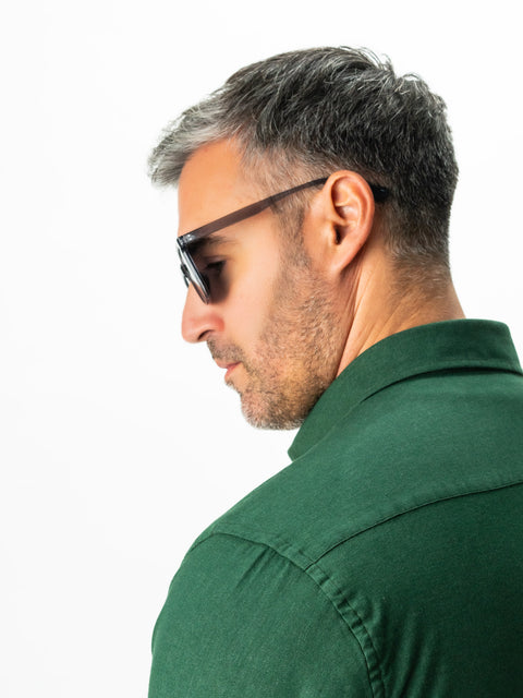 Camasa Bărbați Office & Smart Casual Verde Brad Din Bumbac Natural Tip Flanel BMan0037 (6)