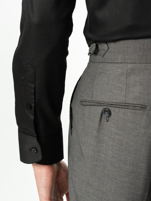 Cămașă Cu Guler Ac Pin Neagra Bărbați Elegantă Din Bumbac BMan0017 (6)