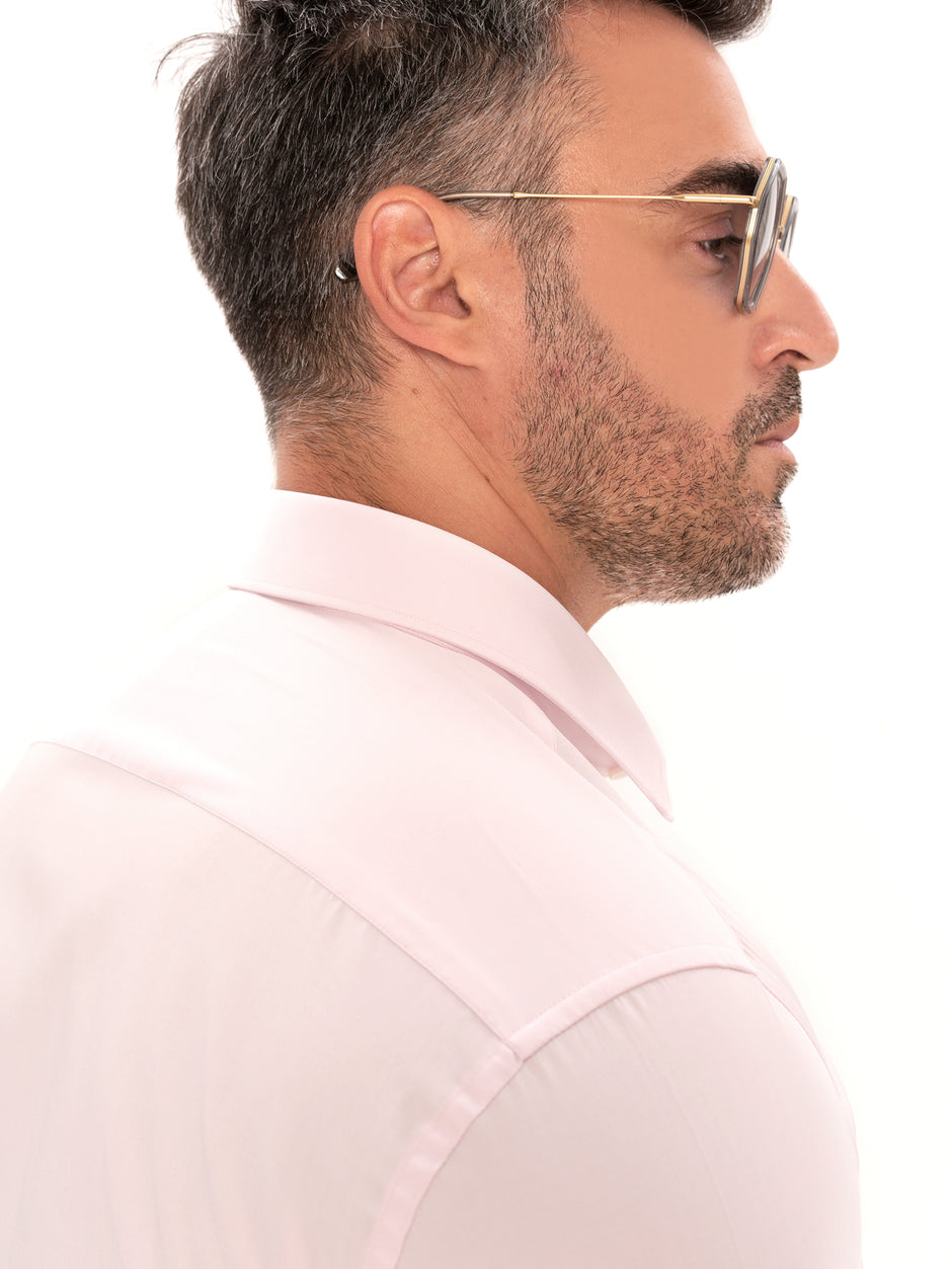 Camasa Barbati Eleganta Roz Pal 100% Bumbac Usor De Calcat All Season Bman0030 (3)