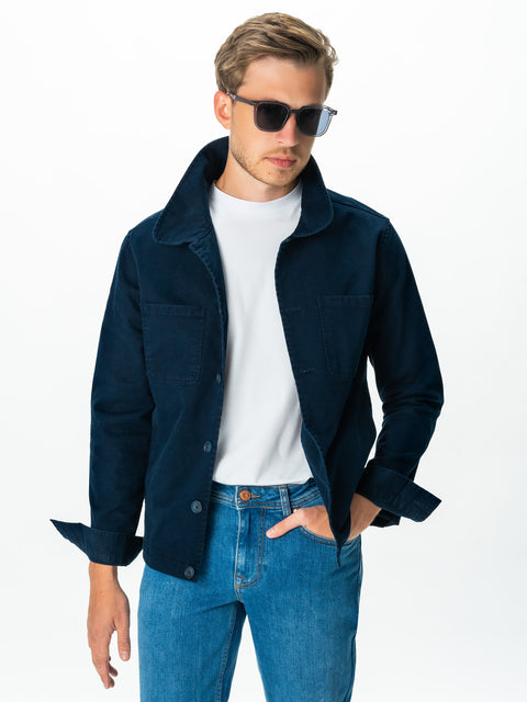 Jacheta Barbati Albastru Bleumarin Tip Overshirt Toamna-Iarna BMan0220 (4)