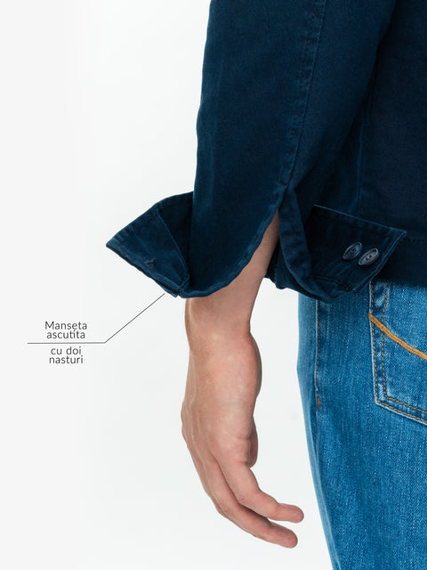 Jacheta Barbati Albastru Bleumarin Tip Overshirt Toamna-Iarna BMan0220 (6)