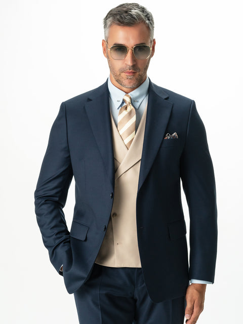 Costum Barbati Bleumarin 100% Lana Finitura Felice 100'S BMan0001 (2)