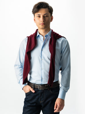 Camasa Barbati Eleganta Albastru Bleu 100% Bumbac  All Season Bman0030