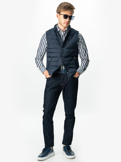 Camasa Bărbați Business Albastru Bleumarin În Dungi Smart Casual & Eleganta BMan0016 (9)