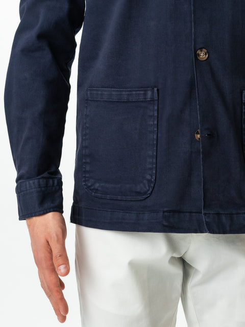 Jacheta Bleumarin Tip Overshirt Camasa Safari Barbati Toamna & Iarna Din Bumbac BMan0038 (9)