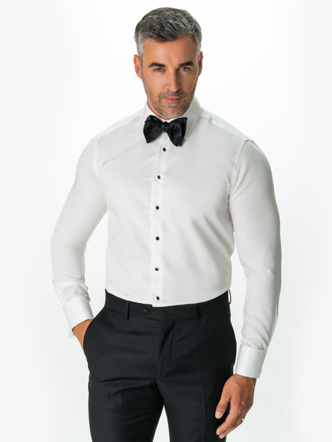 Cămașă Premium Bumbac Elegantă Albă Ceremonie Și Gală Guler Montana BMan0025 (1)