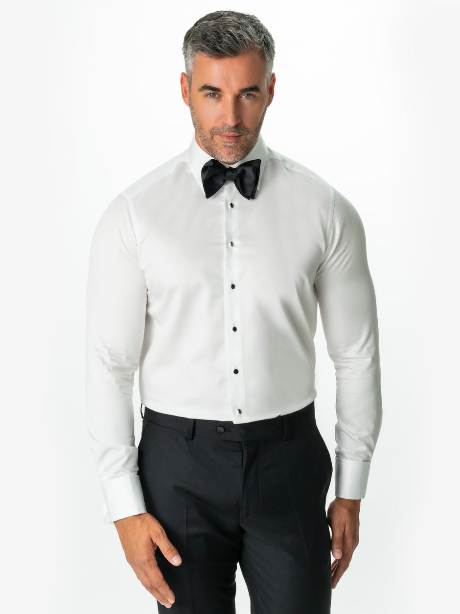 Camasa Premium Bumbac Elegantă Albă Ceremonie Și Gală Guler Montana BMan0025 (5)