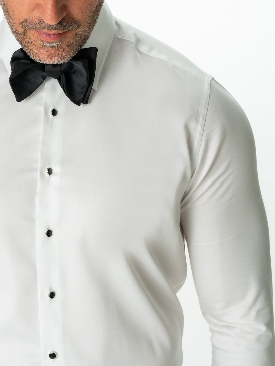 Camasa Premium Bumbac Elegantă Albă Ceremonie Și Gală Guler Montana BMan0025 (4)