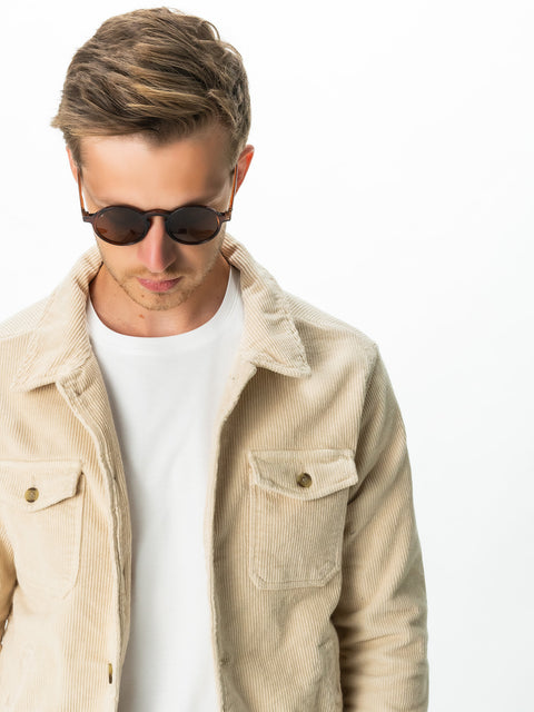 Jacheta Barbati Crem Raiat Tip Overshirt Toamna-Iarna BMan0226 (3)