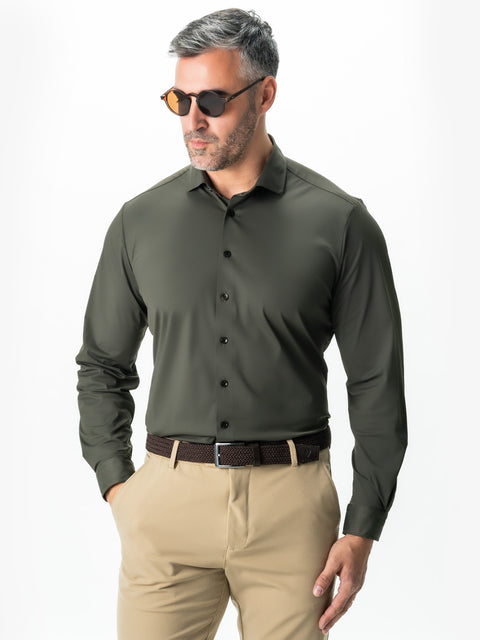 Camasa Premium Flexo Barbati Verde Inchis All Season Modern Office&Business BMan0039 (3)