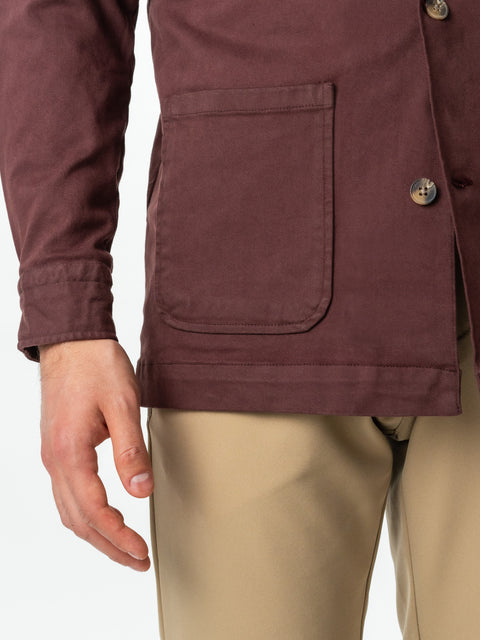 Jacheta Burgundy Tip Overshirt Camasa Safari Barbati Toamna & Iarna Din Bumbac BMan0038 (9)