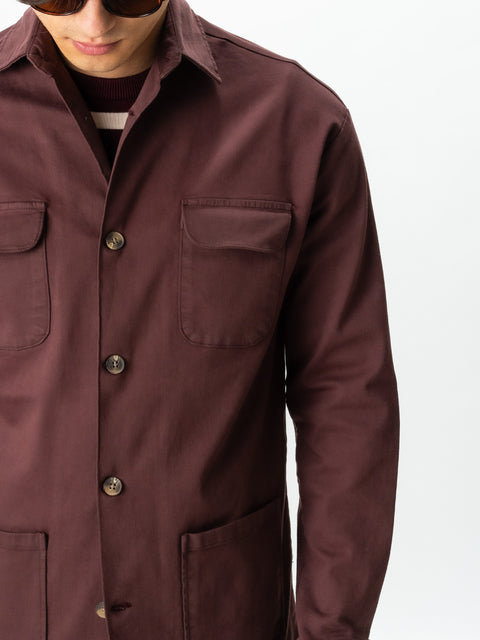 Jacheta Burgundy Tip Overshirt Camasa Safari Barbati Toamna & Iarna Din Bumbac BMan0038 (6)
