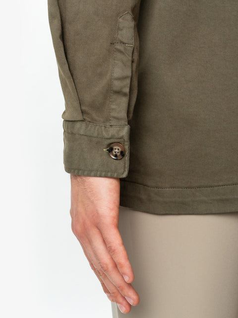 Jacheta Verde Kaki Tip Overshirt Camasa Safari Barbati Toamna & Iarna Din Bumbac BMan0038 (5)