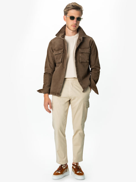 Jacheta Barbati Maro Coffee Tip Overshirt Toamna-Iarna BMan0228 (8)