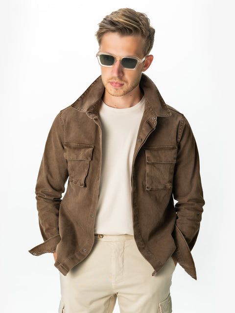 Jacheta Barbati Maro Coffee Tip Overshirt Toamna-Iarna BMan0228 (2)