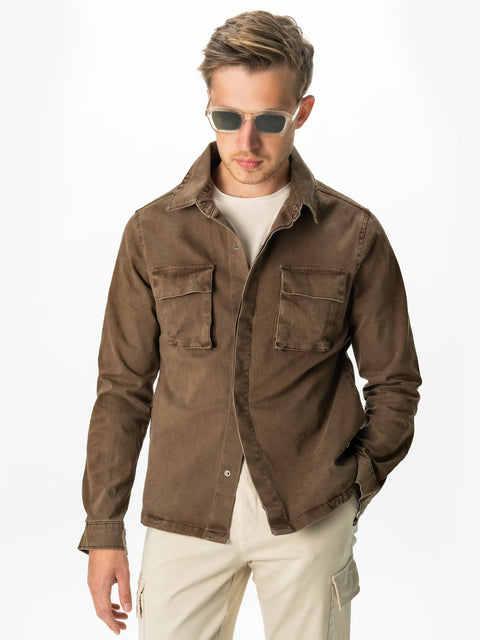 Jacheta Barbati Maro Coffee Tip Overshirt Toamna-Iarna BMan0228 (5)