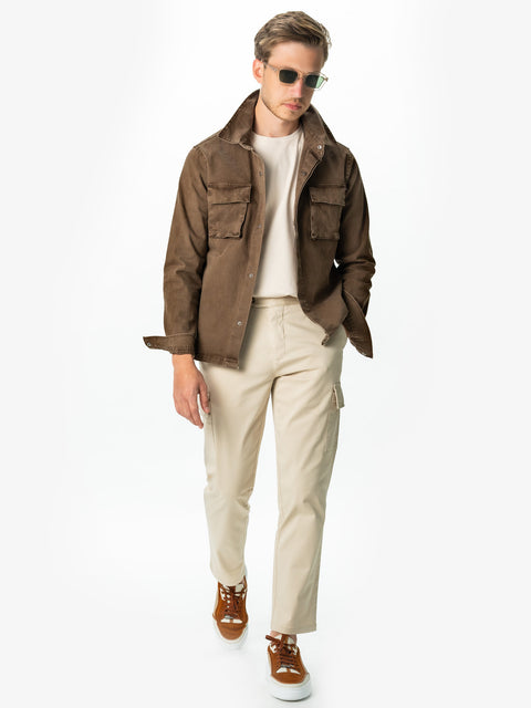 Jacheta Barbati Maro Coffee Tip Overshirt Camasa Toamna-Iarna BMan0028