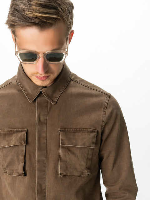 Jacheta Barbati Maro Coffee Tip Overshirt Toamna-Iarna BMan0228 (6)