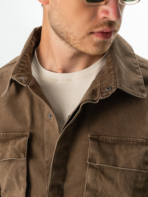 Jacheta Barbati Maro Coffee Tip Overshirt Toamna-Iarna BMan0228 (3)