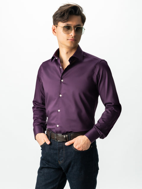 Camasa Barbati Smart Casual & Eleganta Mov Liliac 100% Bumbac Usor De Calcat All Season Bman0030 (1)