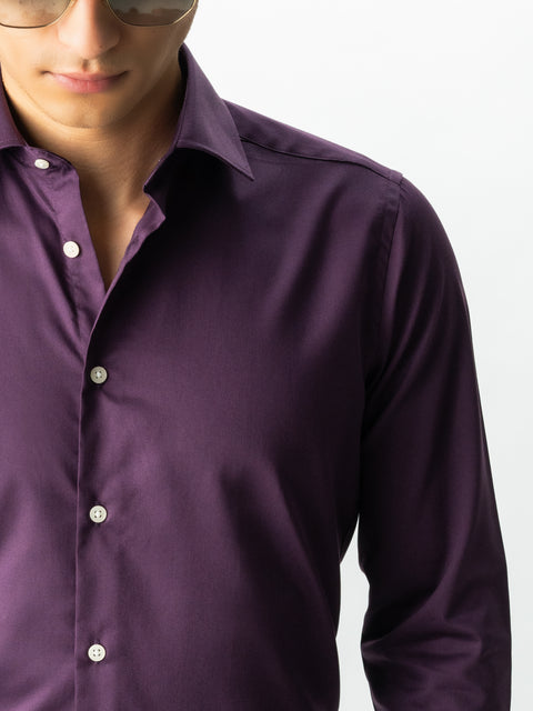 Camasa Barbati Smart Casual & Eleganta Mov Liliac 100% Bumbac Usor De Calcat All Season Bman0030 (6)