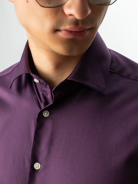 Camasa Barbati Smart Casual & Eleganta Mov Liliac 100% Bumbac Usor De Calcat All Season Bman0030 (2)