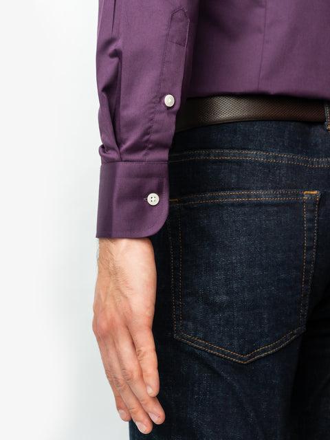 Camasa Barbati Smart Casual & Eleganta Mov Liliac 100% Bumbac Usor De Calcat All Season Bman0030 (5)