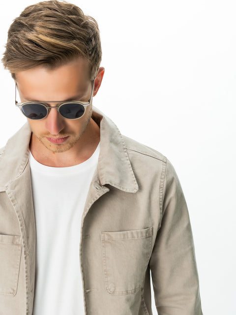 Jacheta Barbati Bej Deschis Tip Overshirt Toamna-Iarna BMan0220 (3)