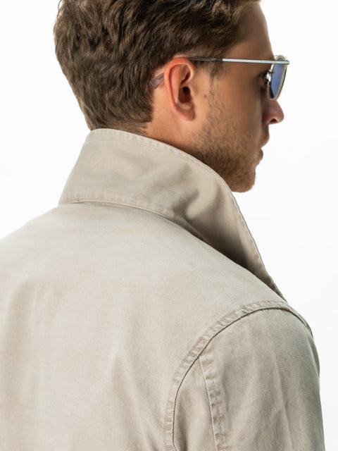 Jacheta Barbati Bej Deschis Tip Overshirt Toamna-Iarna BMan0220 (8)