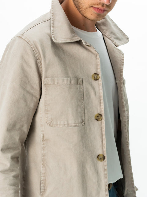 Jacheta Barbati Bej Deschis Tip Overshirt Toamna-Iarna BMan0220 (4)