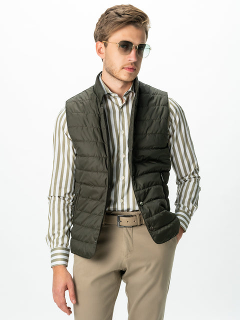 Camasa Bărbați Business Verde Olive În Dungi Smart Casual & Eleganta BMan0016 (7)