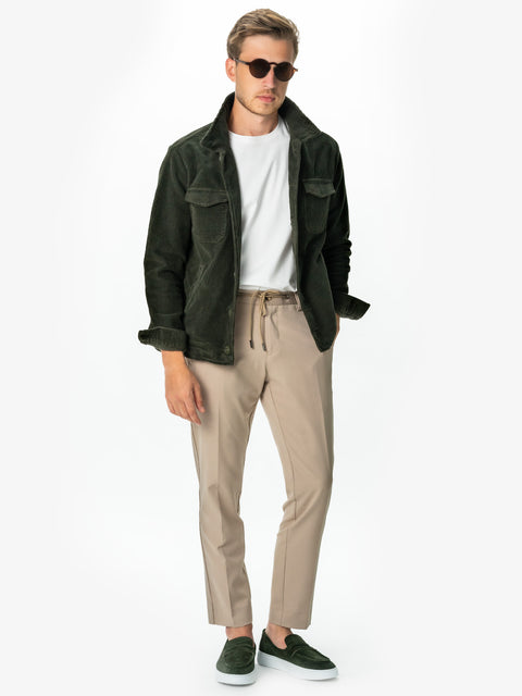 Jacheta Barbati Verde Kaki Raiat Tip Overshirt Toamna-Iarna BMan0226 (4)