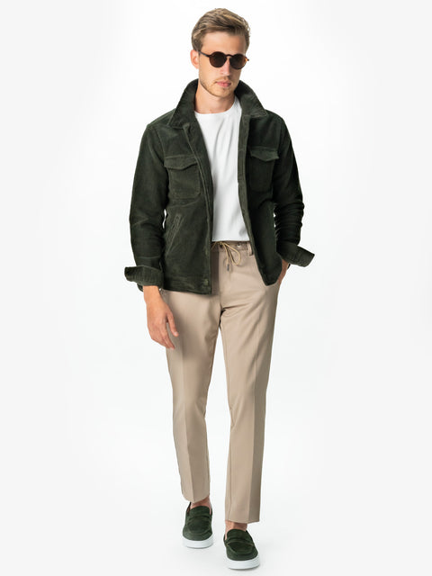 Jacheta Barbati Verde Kaki Raiat Tip Overshirt Toamna-Iarna BMan0226 (8)