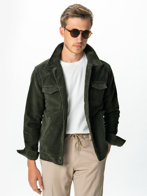 Jacheta Barbati Verde Kaki Raiat Tip Overshirt Toamna-Iarna BMan0226 (1)