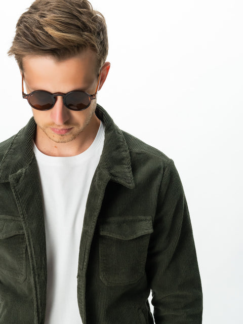 Jacheta Barbati Verde Kaki Raiat Tip Overshirt Toamna-Iarna BMan0226 (5)