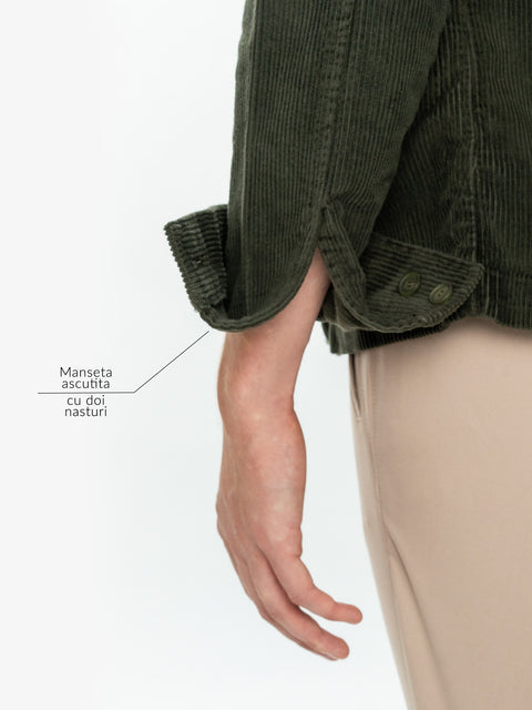Jacheta Barbati Verde Kaki Raiat Tip Overshirt Toamna-Iarna BMan0226 (6)